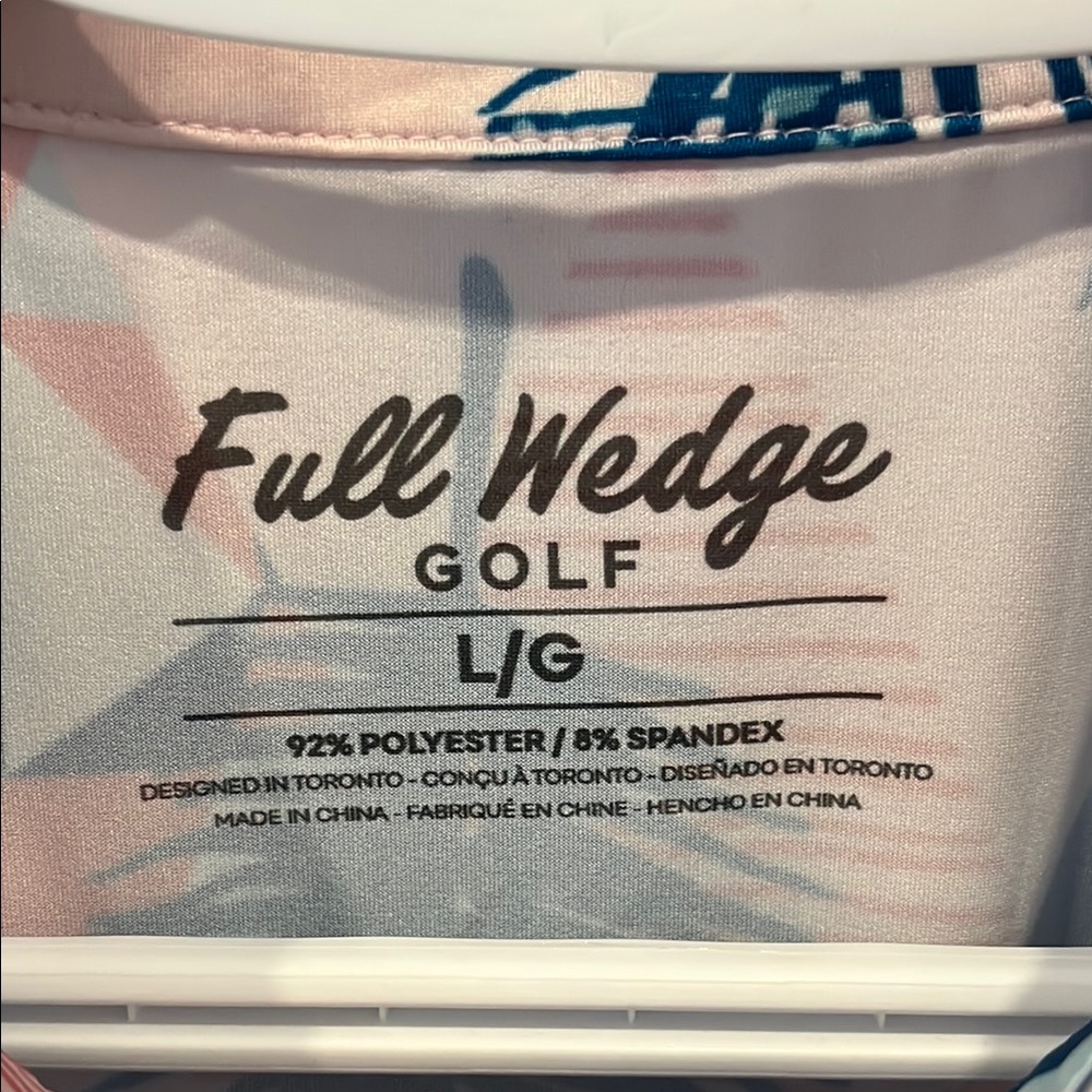 Full Wedge Blue and Pink Golf Shirt - Picture 2 of 3